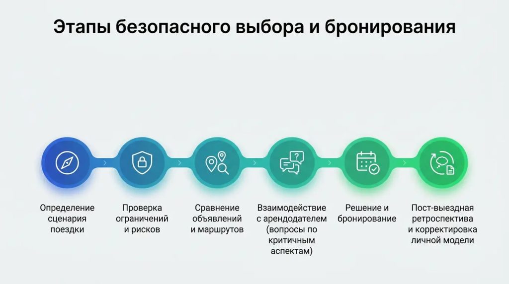 Этапы безопасного выбора и бронирования